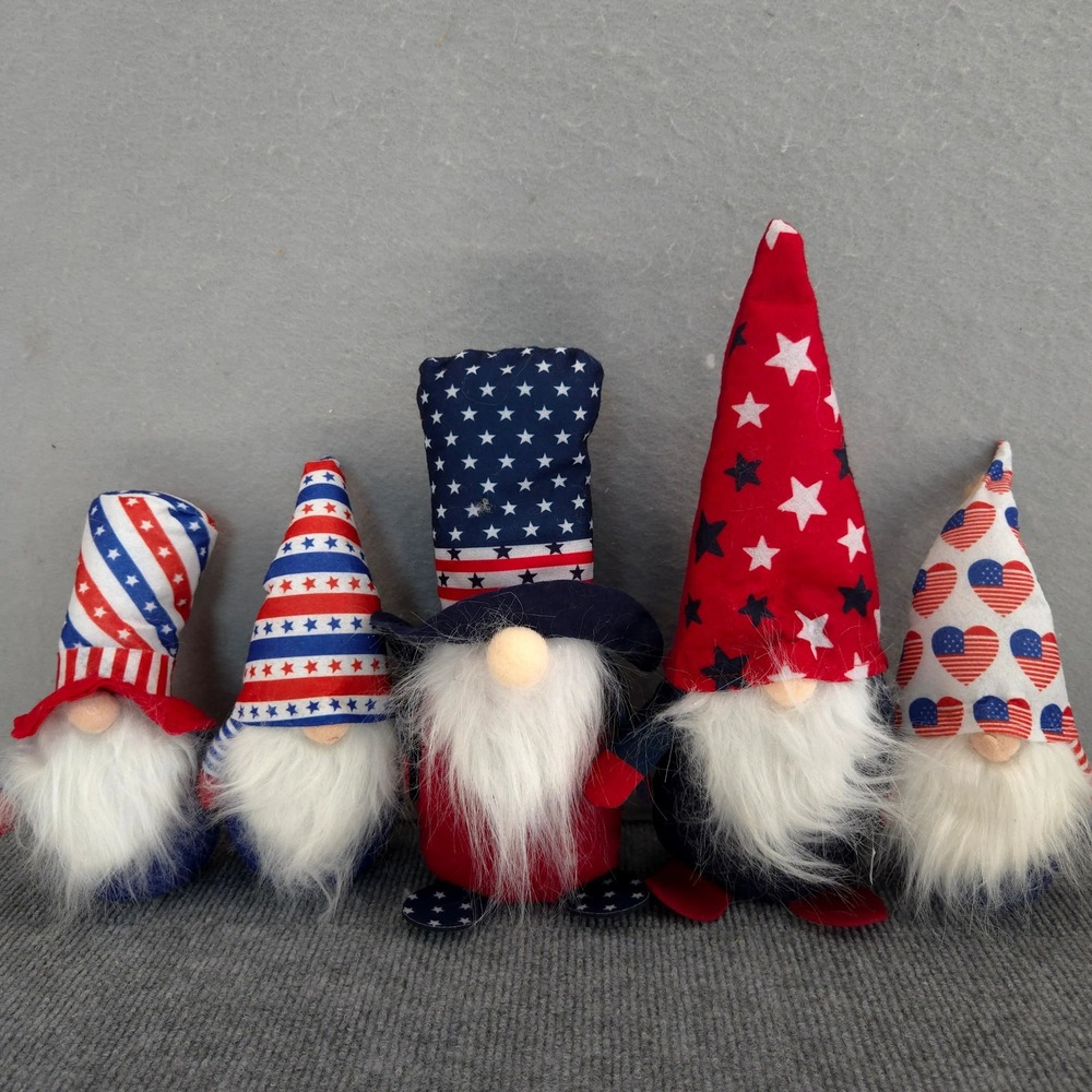 Patriotic Gnomes Bean Bag Bottom‎ Plush Set of 5 Greenbrier International